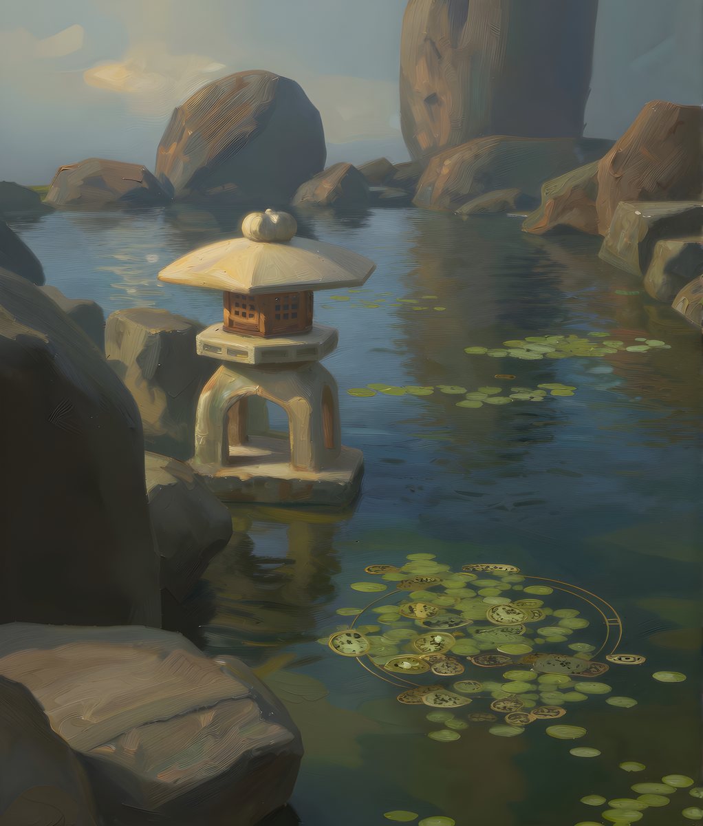Koi garden, surreal
